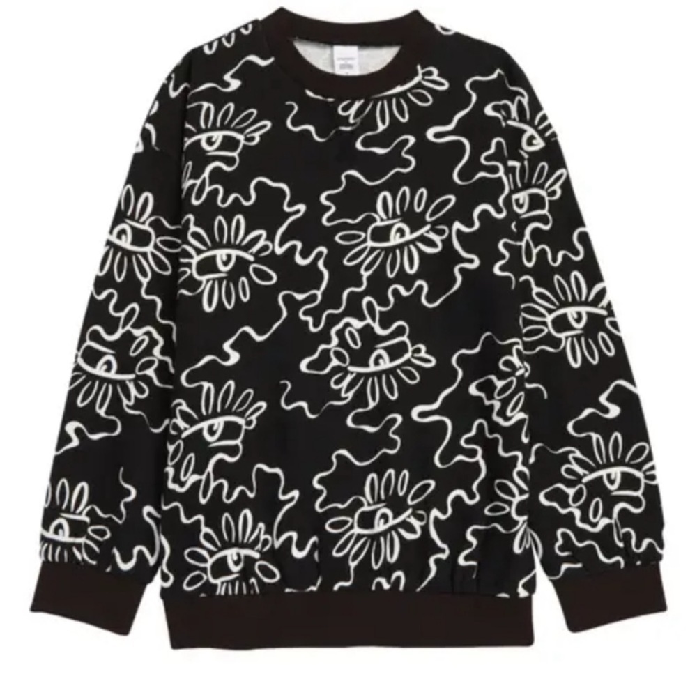 Nordstrom by Cristina Martinez black and white sweatshirt pulloveR XXL